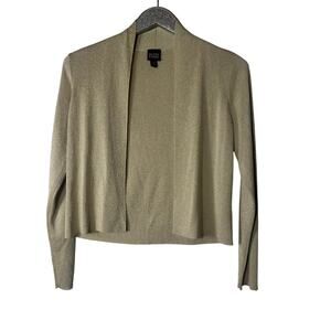 Eileen Fisher Italian Yarn Gold Metallic Knit Cardigan